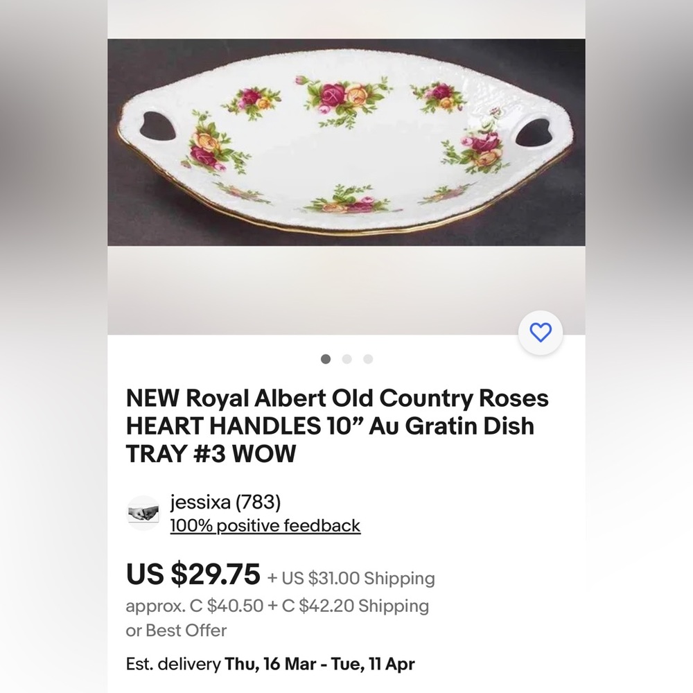 Old Country Roses Oval Tray - Picture 4 of 7